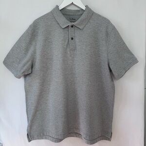 LL Bean Men's Gray Polo XL Regular Traditional Fit 100% Cotton Short Sleeve